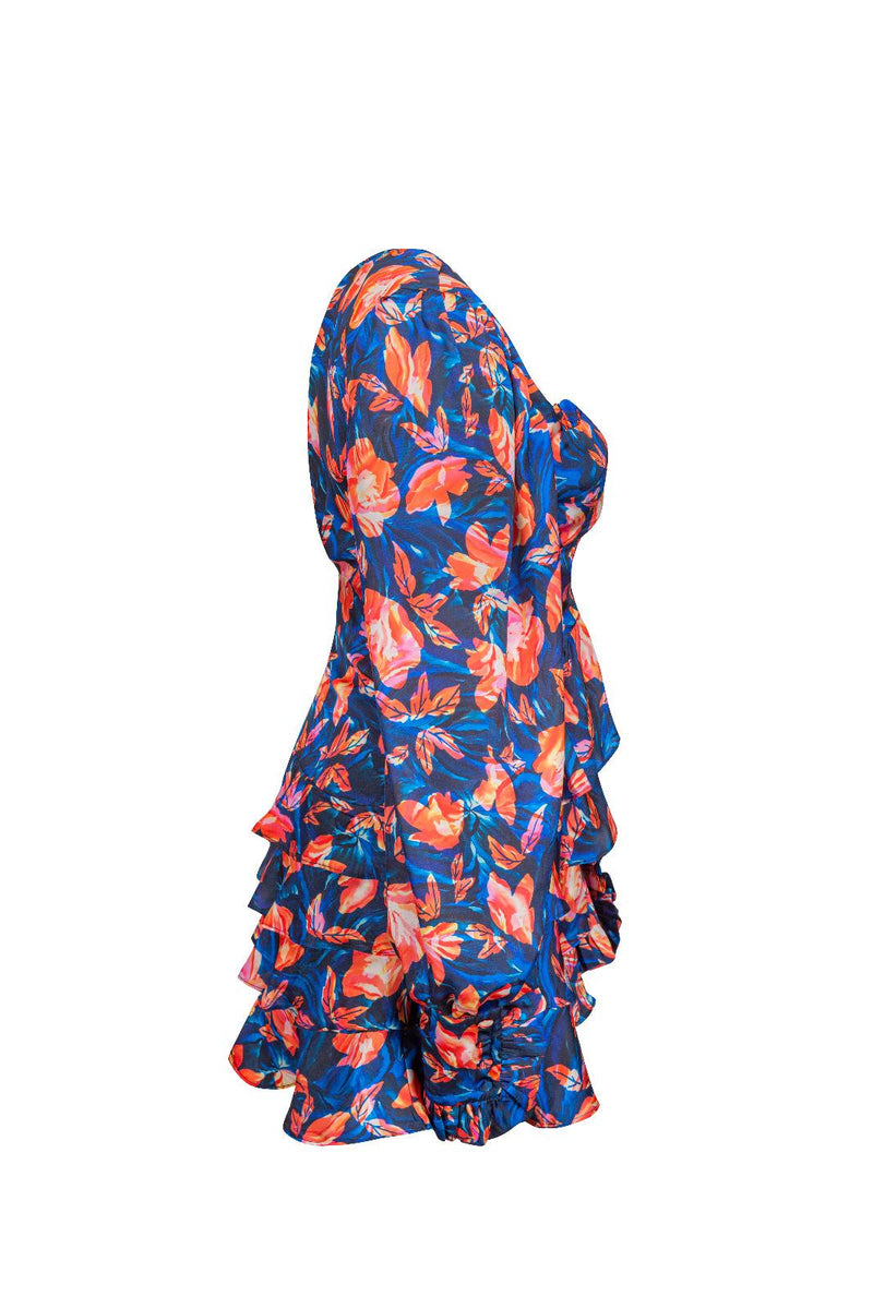 Bloom Navy Blue Orange Dress – moonlightbysp